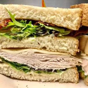 Turkey, lettuce, bacon and tomato sandwich