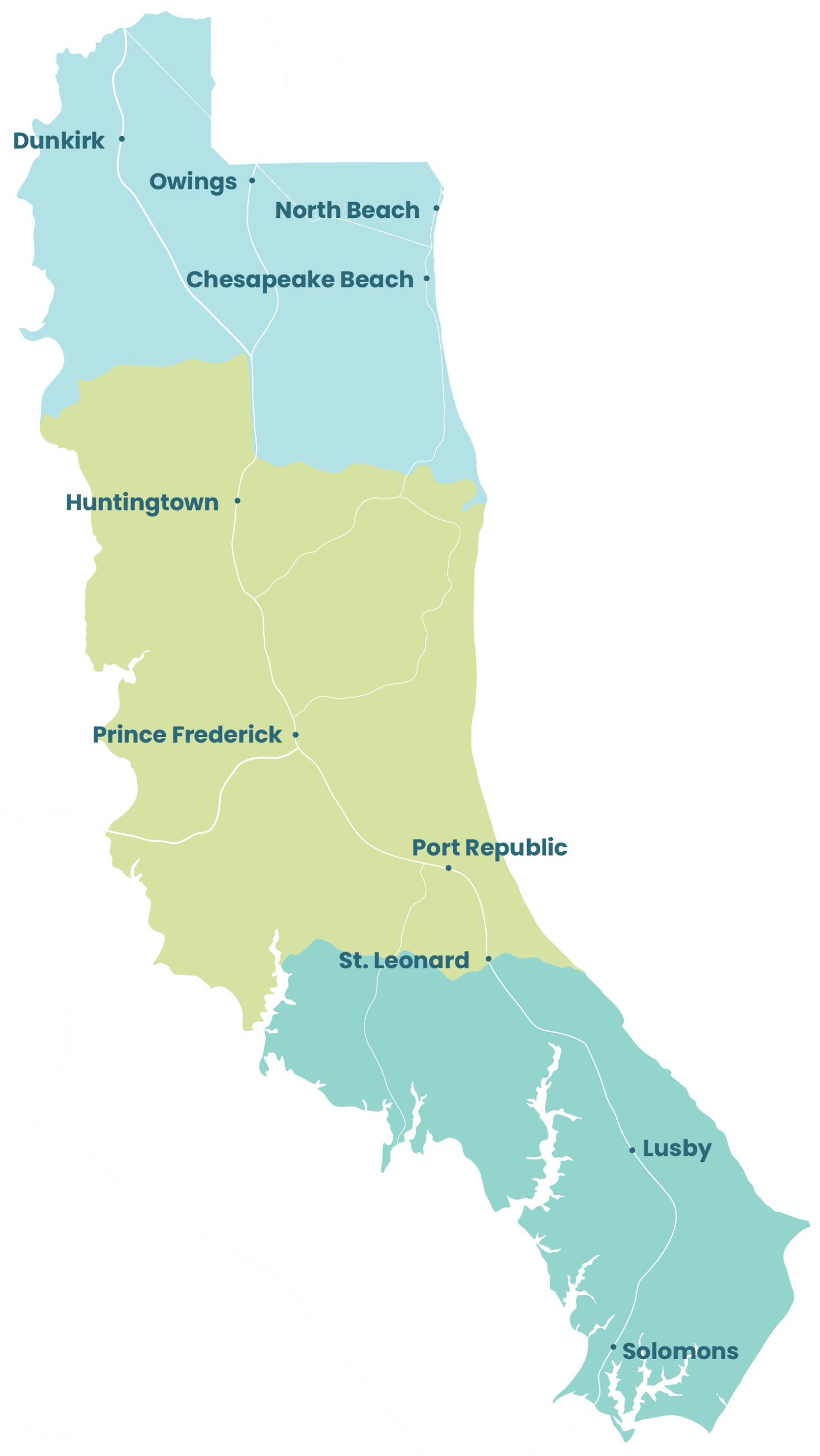 Map of Calvert County